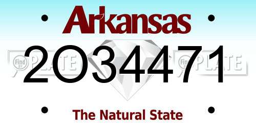 2O34471 Arkansas License Plate