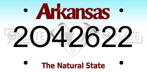 2O42622 Arkansas License Plate
