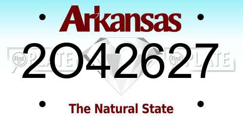 2O42627 Arkansas License Plate