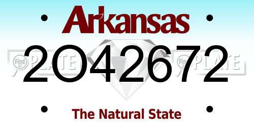 2O42672 Arkansas License Plate