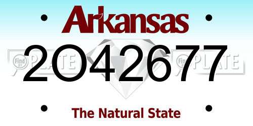 2O42677 Arkansas License Plate