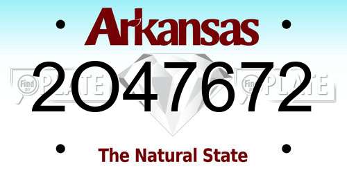 2O47672 Arkansas License Plate