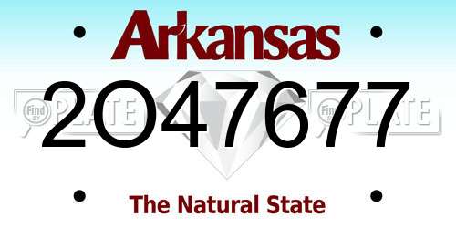 2O47677 Arkansas License Plate