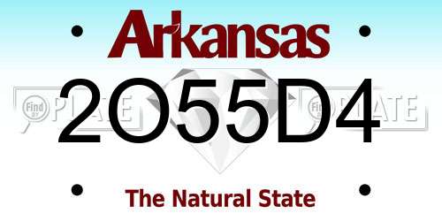 2O55D4 Arkansas License Plate