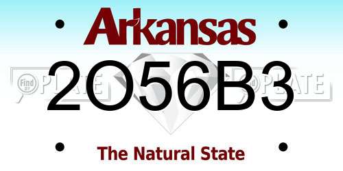 2O56B3 Arkansas License Plate