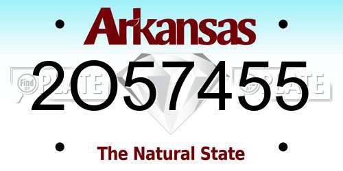 2O57455 Arkansas License Plate
