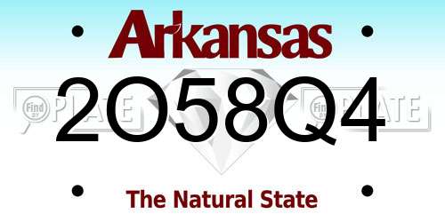 2O58Q4 Arkansas License Plate