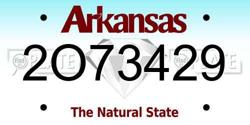 2O73429 Arkansas License Plate