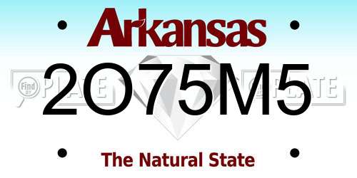 2O75M5 Arkansas License Plate