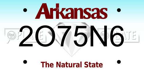 2O75N6 Arkansas License Plate