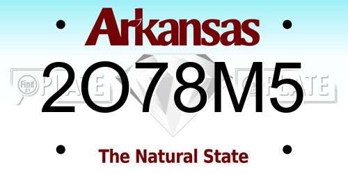 2O78M5 Arkansas License Plate