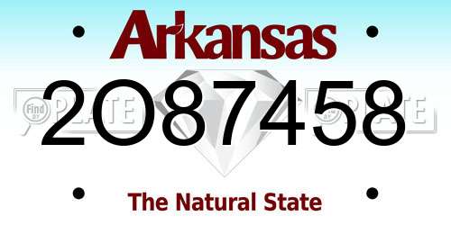 2O87458 Arkansas License Plate