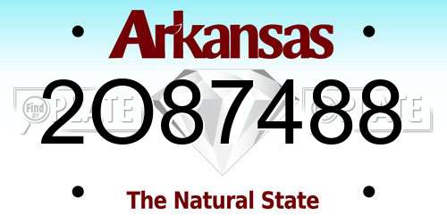 2O87488 Arkansas License Plate