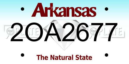 2OA2677 Arkansas License Plate