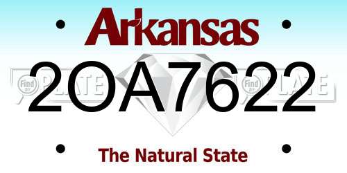 2OA7622 Arkansas License Plate