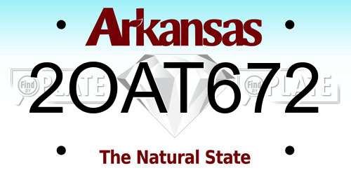 2OAT672 Arkansas License Plate