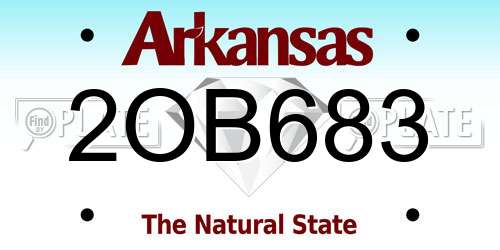 2OB683 Arkansas License Plate