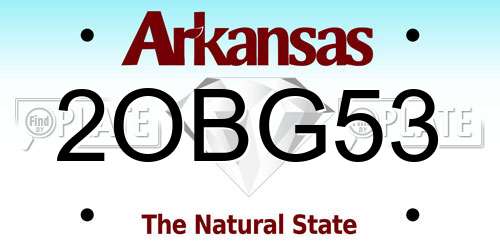 2OBG53 Arkansas License Plate