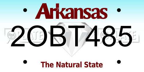 2OBT485 Arkansas License Plate
