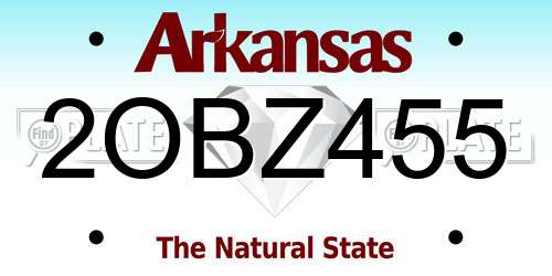 2OBZ455 Arkansas License Plate