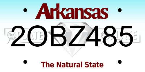 2OBZ485 Arkansas License Plate