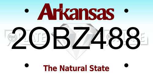2OBZ488 Arkansas License Plate