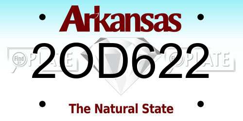 2OD622 Arkansas License Plate
