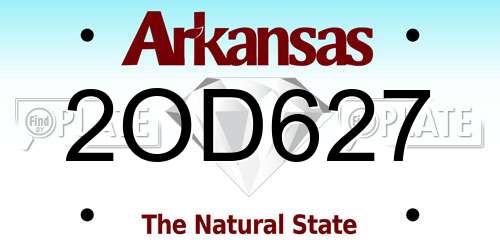 2OD627 Arkansas License Plate