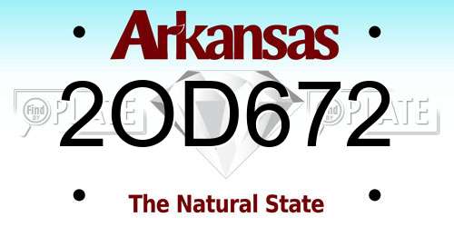 2OD672 Arkansas License Plate