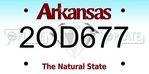 2OD677 Arkansas License Plate