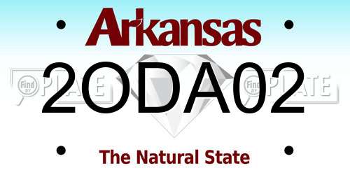 2ODA02 Arkansas License Plate