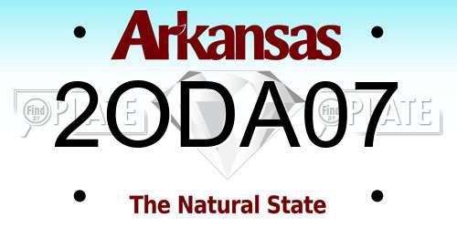 2ODA07 Arkansas License Plate