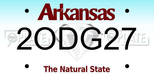 2ODG27 Arkansas License Plate