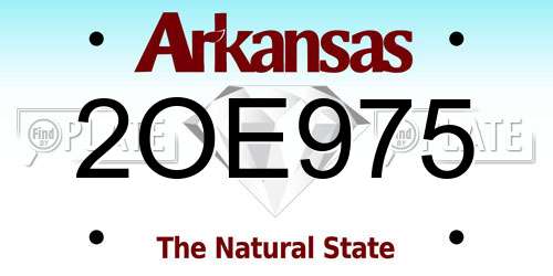 2OE975 Arkansas License Plate