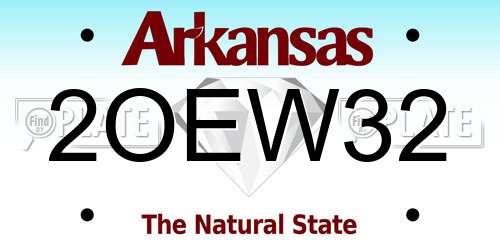 2OEW32 Arkansas License Plate