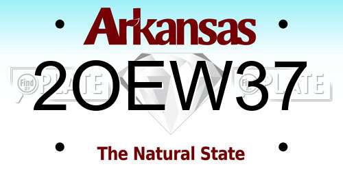 2OEW37 Arkansas License Plate