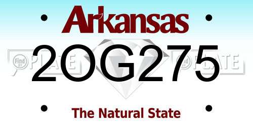 2OG275 Arkansas License Plate