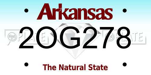 2OG278 Arkansas License Plate