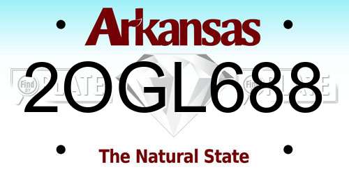 2OGL688 Arkansas License Plate