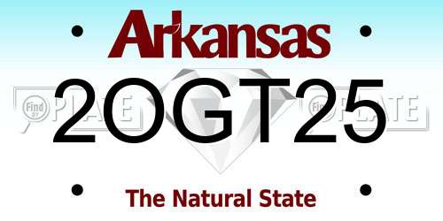 2OGT25 Arkansas License Plate
