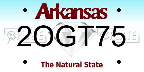 2OGT75 Arkansas License Plate