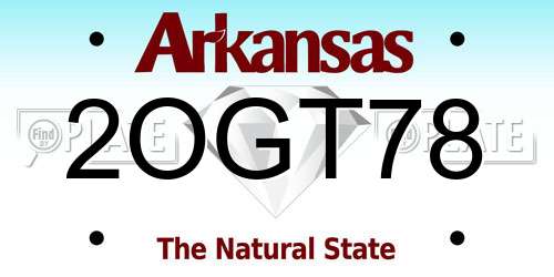 2OGT78 Arkansas License Plate