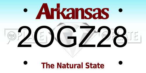 2OGZ28 Arkansas License Plate