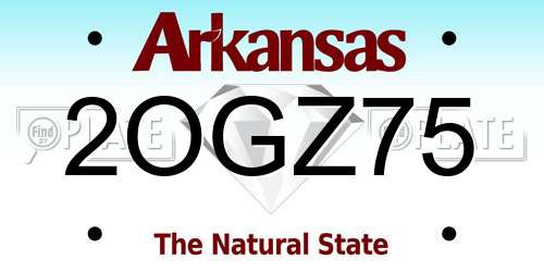 2OGZ75 Arkansas License Plate