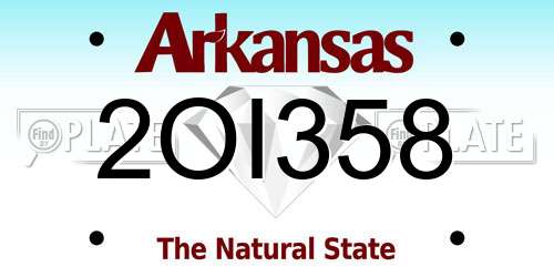 2OI358 Arkansas License Plate