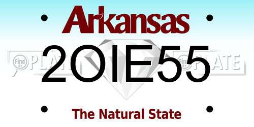 2OIE55 Arkansas License Plate