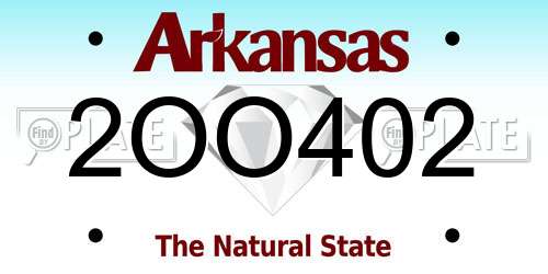 2OO402 Arkansas License Plate