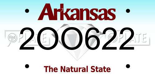 2OO622 Arkansas License Plate