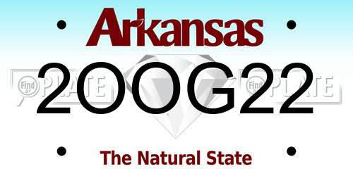 2OOG22 Arkansas License Plate