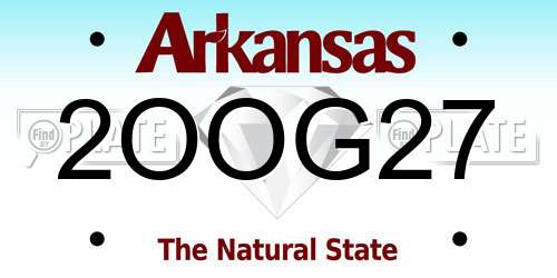 2OOG27 Arkansas License Plate